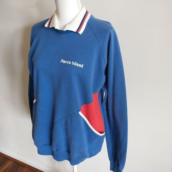 Vintage 90’s Collared Sweatshirt M/L - Picture 2 of 3